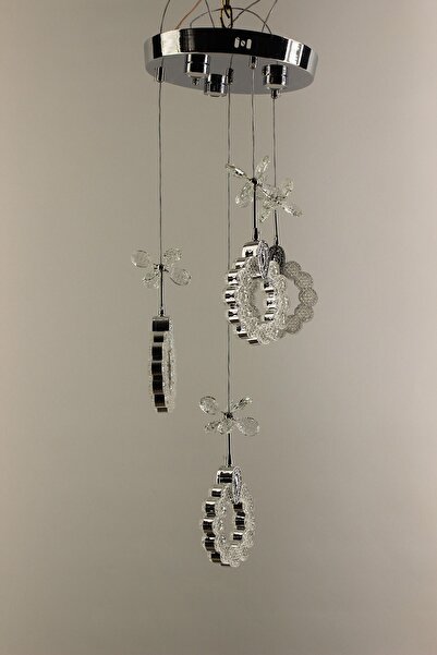 GN GEN AYDINLATMA Gümüş Çemberli Serisi Kelebekli Papatya 3 Renk Led Sarkıt A...