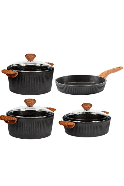 Febern Premium Bio Granite Aluminum Die-Cast Nisch Cookware Set Black