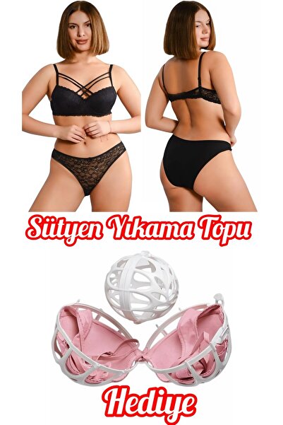 Ebru Lace Crossed String Push up (Padded) Bra Panty Set Ebr8061 (with Bra Was...