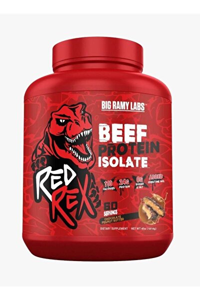 BIG RAMY LABS ريد ريكس - بروتين لحم بقري معزول - زبدة الفول السوداني - 4 أرطال - 60 حصة