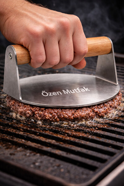 ÖZEN ENDÜSTRİYEL MUTFAK 16 cm Smash Burger Hamburger Köfte Presi 304 kalite P...
