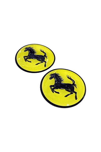 GMS EMİN MOTOR Ferrari Logo Damla Etiket Sticker 5x5cm 2 Adet