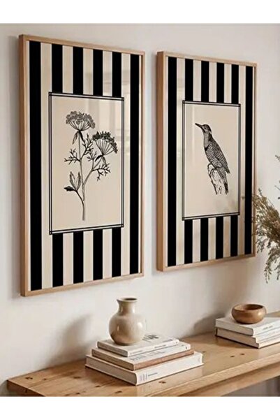 VOBA STORE ikili modern çerçeve görünümlü mdf baskı tablo seti