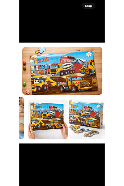 woxos 35 Parça Eğitici Çocuk Yapbozu – İnşaat Araçları Temalı, Renkli ve Eğle...