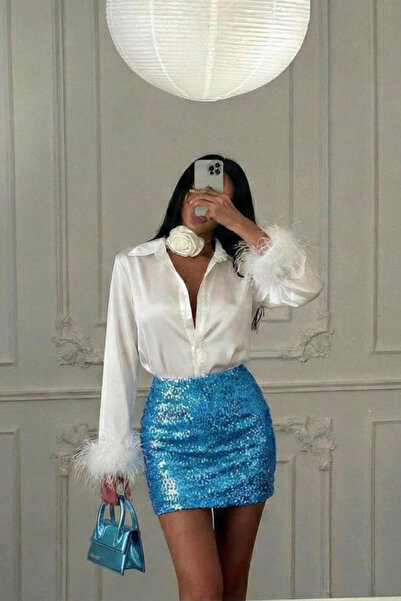 Afitapbutikmoda ZR Model Pul Payet Mini Etek