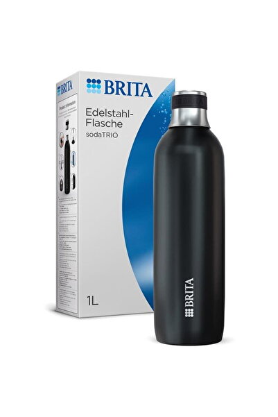 BRITA sodaTRIO sticla din oțel inoxidabil negru mare