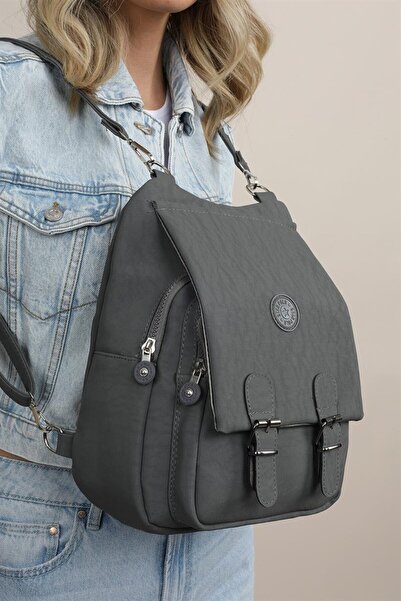 Alyaçantadükkanı Women's Beige Kipling Fabric Women's Shoulder And Backpack