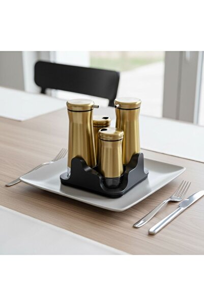 lya luxury 4'lü Yağdanlık&Tuzluk Set-5 Farklı Renk Seçeneği-Gold Detaylı (13-...