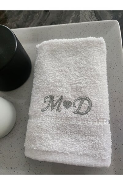 2Ddesign منشفة زوجية مزدوجة مع حروف هدية للعروس