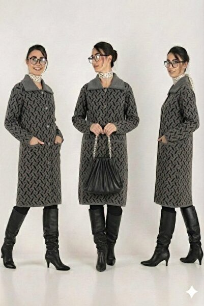 onno style women Patterned Colorful Knitwear Coat Jacket