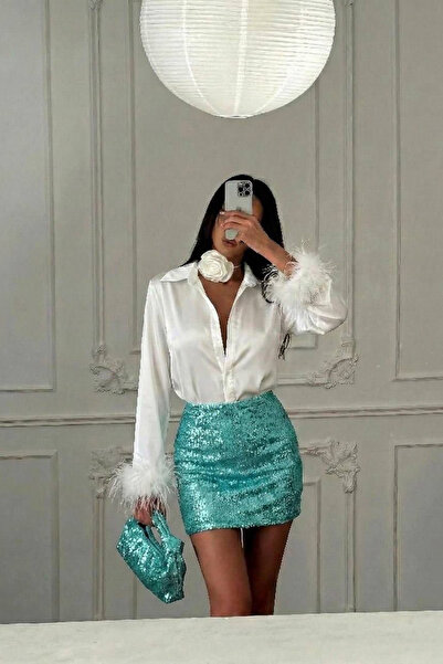 Afitapbutikmoda ZR Model Pul Payet Mini Etek