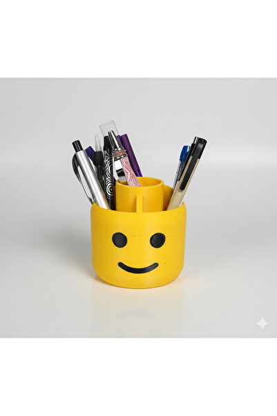 Teknovagroup Brick Head Lego Head Smiling Face Design Pen Holder Desktop Orga...