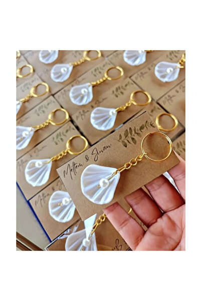 ERSE HOME 1 Adet İstiridye Anahtarlık, Düğün, Nikah, Nişan, Doğum Günü Hediyeliği