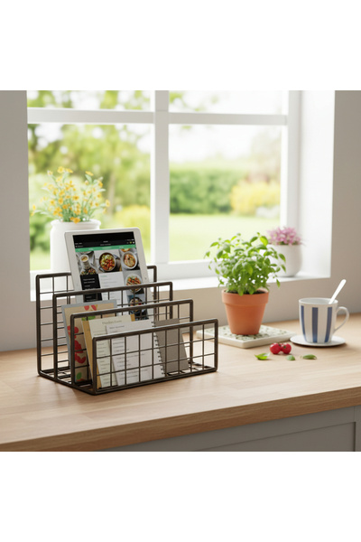 GO DEKOR Metalik GRİ Masaüstü İskandinav TEL Dergilik 24X12X15