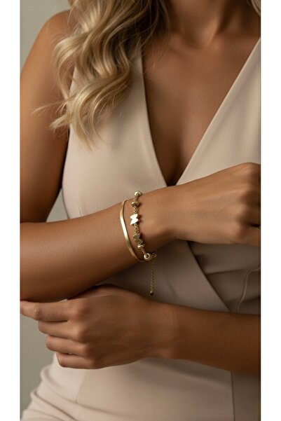 İNN JEWELLERY Çelik Bileklik Kararmaz Antialerjik Kelebek Figürlü (2 Yıl İtha...
