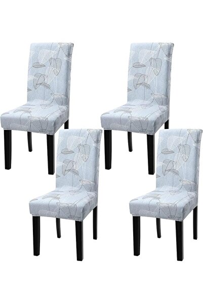 The Bros Dining Room Chair Covers, 4 Pack Super Fit Stretch Removable Washable Short Dining Chair Pr