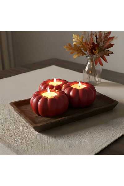 DesıgnSnowFashion Dekoratif Kabak Formlu Mum Seti | El Yapımı Şık Tasarım Mum...