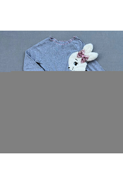 Marsilyan 5-6-7 Years Plush Rabbit Patterned Ribbon Belted Lined Girl's Tutu Dress