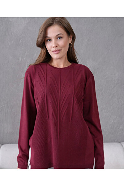 NOBLE STORE Γυναικείο πλεκτό πουλόβερ με ανοιχτό λαιμόκοψη και ανάγλυφο σχέδι...