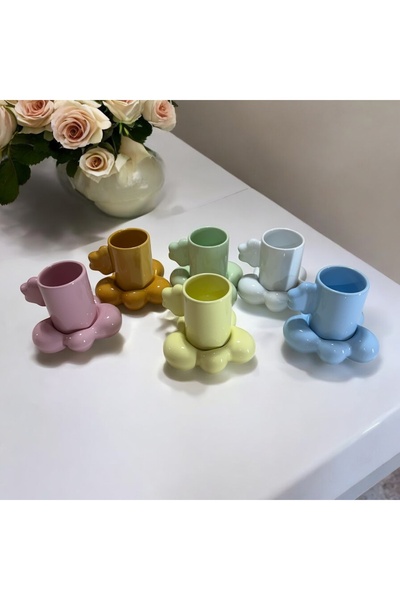 Deniz Kızı Seramik 6-Piece Cloud Cup / Handmade Ceramic Cup