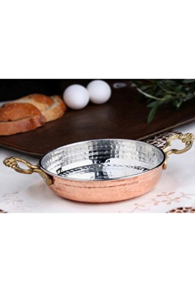 BYBLACKK 18 cm Hand Hammered Copper Pan, Copper Skillet, Egg Pan