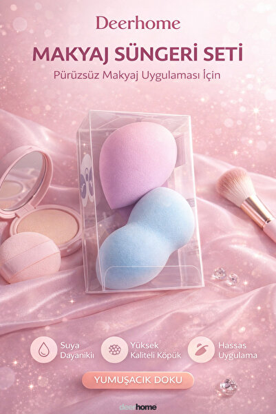 MCA Deerhome Suya Karşı Dayanıklı Makyaj Sünger Seti 2'li