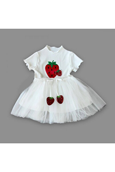 Marsilyan 1-2-3 Years Old Sequined Strawberry Printed Baby Girl Dress with St...