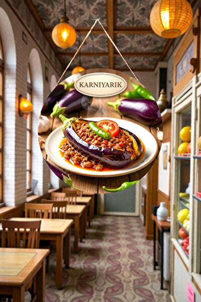 Nod Karnıyarık Visual Stringed Wooden Door Wall Painting, Restaurant Home Dinner Restaurant Ornament Decor