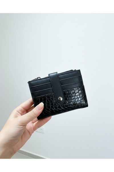 DMR PLACE Women's Crocodile Patterned Small Size Stylish Card Holder