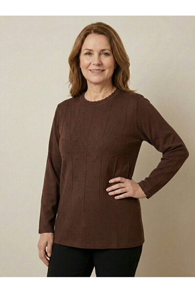 NOBLE STORE Γυναικείο πλεκτό πουλόβερ με ανοιχτό λαιμόκοψη και ανάγλυφο σχέδι...