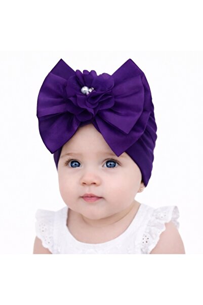 Pure Boutique Caciulita mov tip turban cu funda din satin aplicata in fata