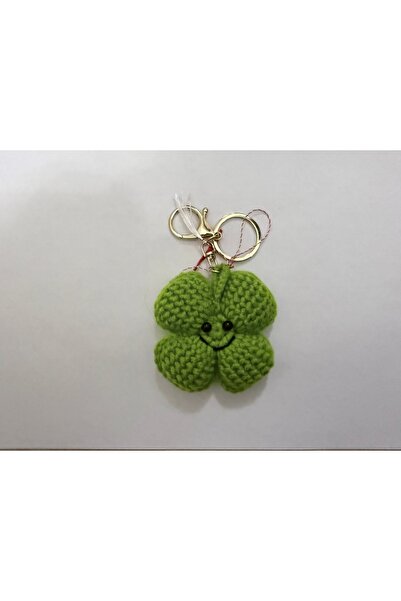 MystiqueSol Four Leaf Clover Keychain – Crocheted Good Luck with a Smile!