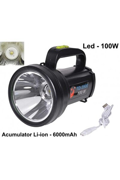 TrendyLux 100W LED Flashlight with 3 Phases + Battery