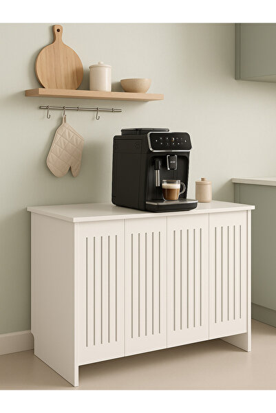 moontime alaçatı Petek Üstü Kahve Köşesi Dolabı ve Çok Amaçlı Raf, 120 cm, De...