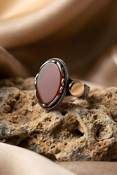 Takıdepo Payitaht Model Akik Taşlı Gümüş Erkek Yüzük