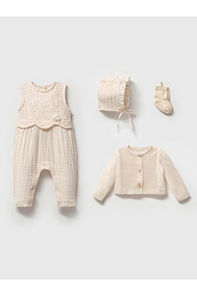 Little Ya Ya Love Baby Girl 3-6 Months Jumpsuit Hat Cardigan Socks Set