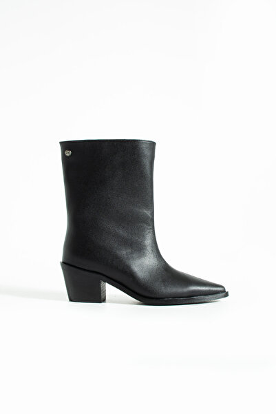 Sira Official Soho Black Genuine Leather Heeled Boots