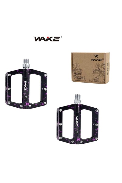 Wake Alüminyum Rulmanlı Siyah / Mor Kamuflaj Desenli Pedal
