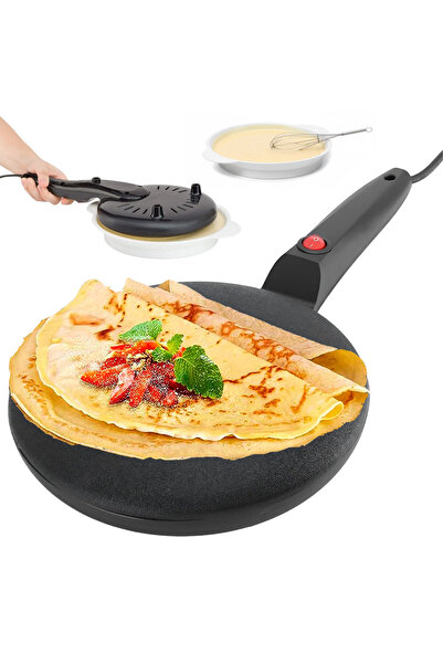 easyCTRL Tigaie Electrica pentru Clatite, Include Vas pentru Aluat si Mini Tel, 600W, 20cm, easyCTRL®