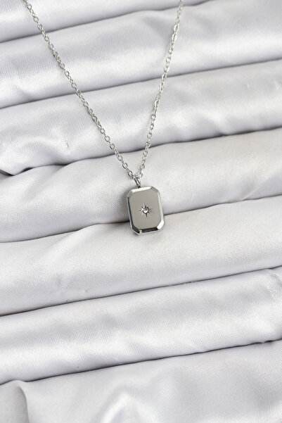 Skygo 316L Steel Chain Silver Color Minimal North Star Model Women's Necklace - Tj-Bko10684