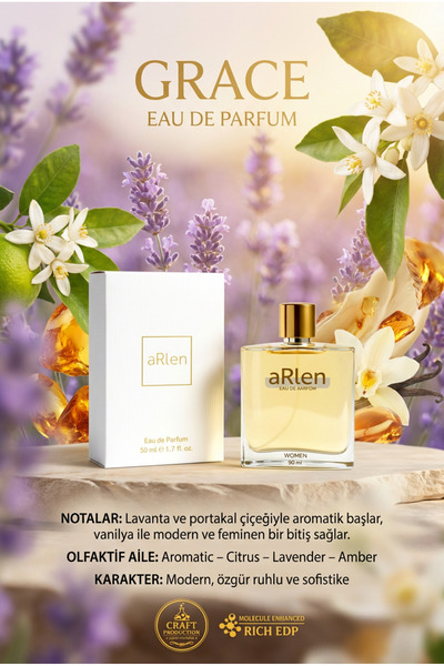 arlen drArlen GRACE Eau de Parfum Kadın Parfümü 50 ml | Aromatik, Lavantalı &...