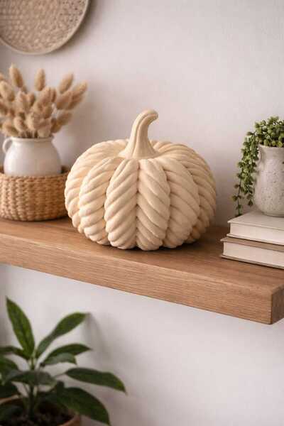 Mayah Concept Dekoratif Hasır Dokulu Balkabağı Biblo