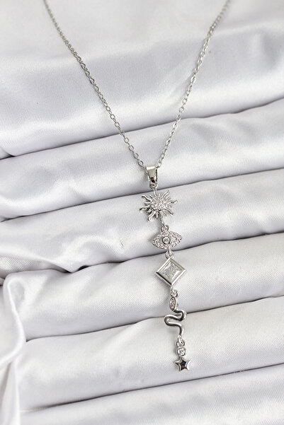 Skygo 316L Steel Chain Silver Color Sun and Energy Model Women's Y Necklace - Tj-Bko10669