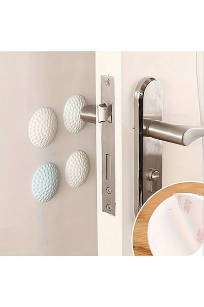 Luxmon Self-Adhesive Door Handle Anti-Collision and Furniture Back Stop 4 Pieces White
