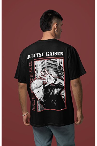 SEVBANO Tricou unisex supradimensionat cu imprimeu pe spate Gojo Satoru Jujut...