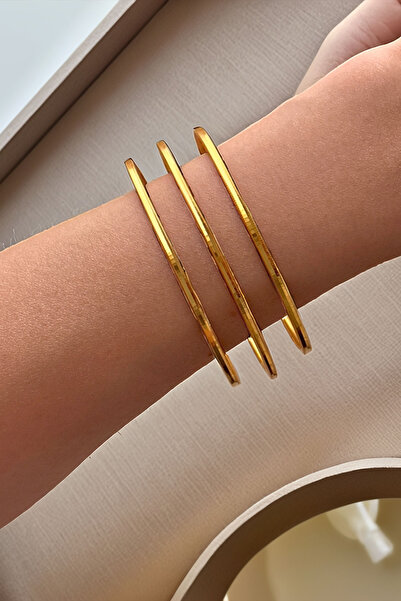 bacc Trend 22 Ayar Gold Altın Kaplama Ray Parlak Ajda Bilezik Kuyumcu Model B...