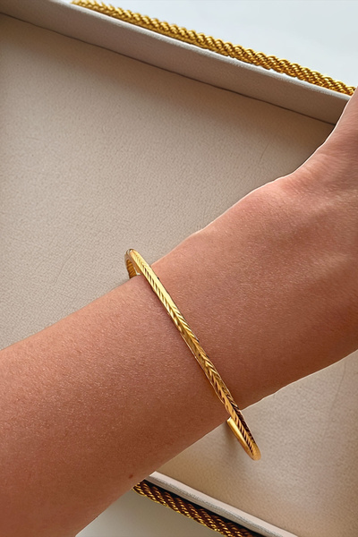 bacc Trend 22 Ayar Gold Altın Kaplama Başak Ajda Bilezik BCYJ-251004