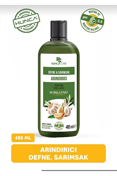 BRAVASİP Hunca Care Laurel and Garlic Shampoo, Helps Against Hair Loss 485 ml