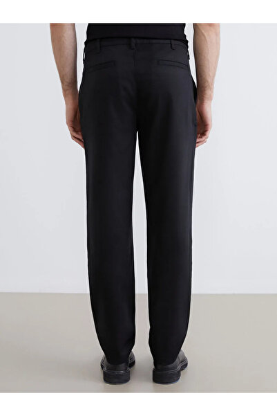 LC Waikiki Black Standard Fit Gabardine Men's Trousers