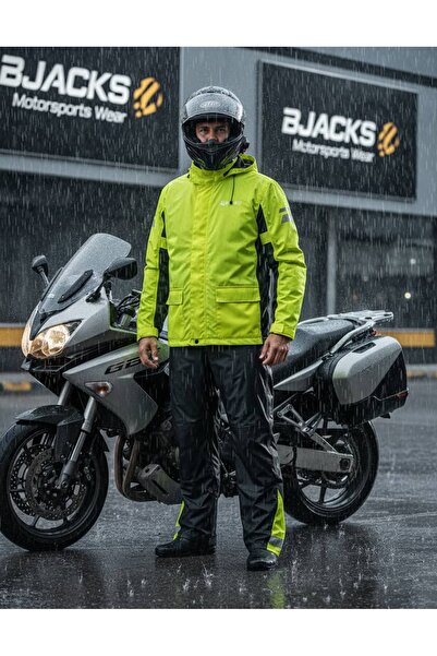 BJACKS Motorsports Wear Nukrowear Drycone Premium Motorcycle Raincoat Set – Waterproof, Reflective